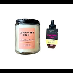 Bath & Body works Champagne Toast scented candle and Champagne Toast Wallflower